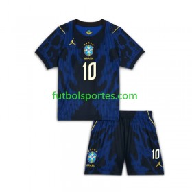 Camiseta Brasil Vinicius Junior 10 Niño Segunda Equipación Copa Mundo 2026
